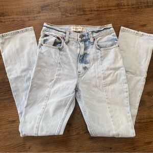Abercrombie & Fitch 2 Women's Blue Jeans 26 High Rise Light Wash Slit Boot Cut